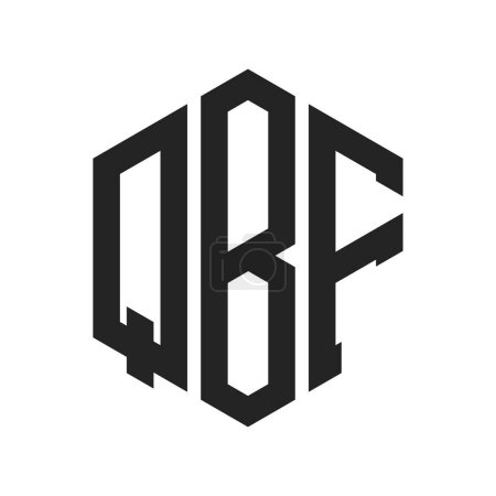 Téléchargez les illustrations : Conception du logo QBF. Lettre initiale logo monogramme QBF en utilisant la forme hexagonale - en licence libre de droit