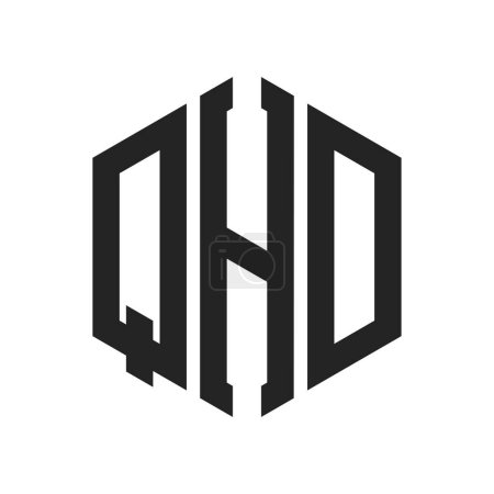 QHD Logo Design. Initial Letter QHD Monogram Logo using Hexagon shape