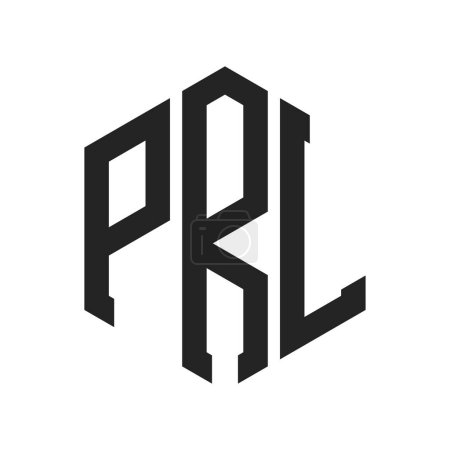 Diseño de Logo PRL. Letra inicial Logotipo del monograma PRL usando la forma del hexágono