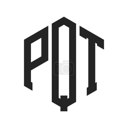 Téléchargez les illustrations : Conception de logo PQT. Lettre initiale logo monogramme PQT utilisant la forme hexagonale - en licence libre de droit