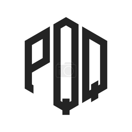 Diseño de Logo PQQ. Logo inicial del monograma de la letra PQQ usando la forma del hexágono