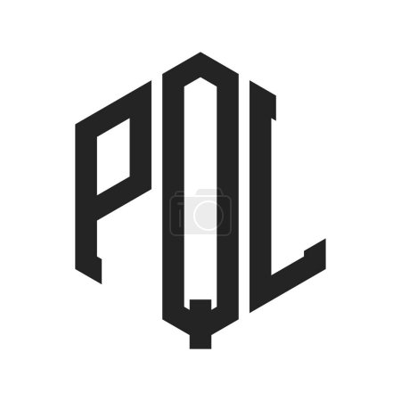 Conception de logo PQL. Lettre initiale Logo monogramme PQL en forme d'hexagone