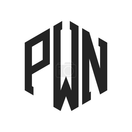 PWN Logo Design. Initial Letter PWN Monogram Logo using Hexagon shape