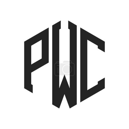 Conception de logo PWC. Lettre initiale logo monogramme PWC en utilisant la forme hexagonale