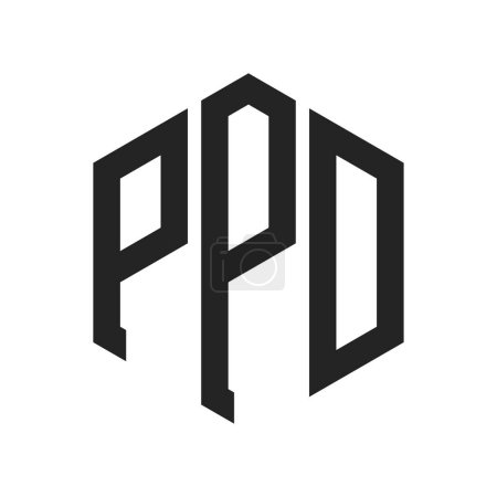 PPD Logo Design. Initial Letter PPD Monogram Logo using Hexagon shape