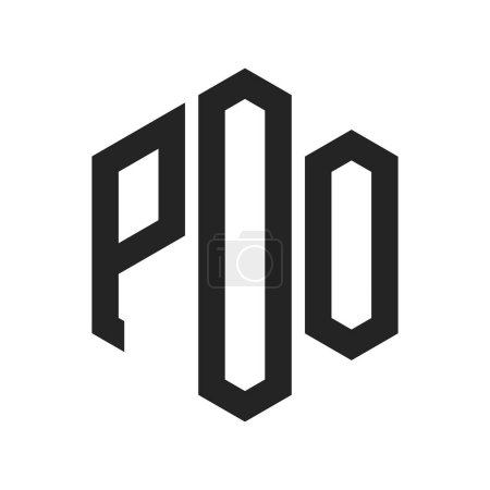 Conception de logo POO. Lettre initiale POO Monogram Logo utilisant la forme hexagonale