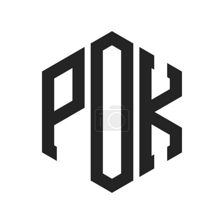 POK Logo Design. Anfangsbuchstabe POK Monogramm Logo mit Hexagon-Form