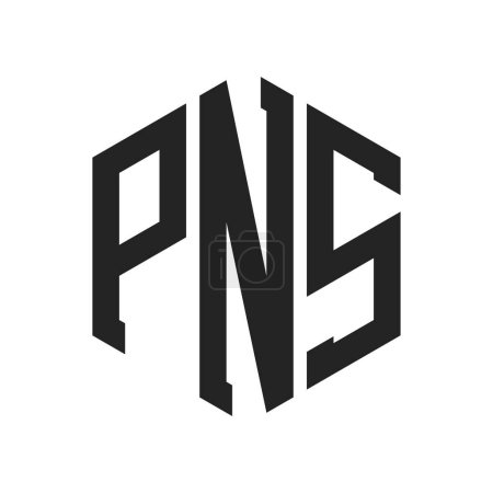 PNS Logo Design. Anfangsbuchstabe PNS Monogramm Logo mit Hexagon-Form
