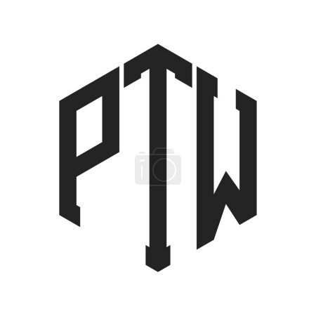 PTW Logo Design. Anfangsbuchstabe PTW Monogramm Logo mit Hexagon-Form