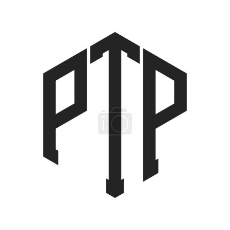 Ilustración de Diseño de Logo PTP. Logo inicial del monograma de la letra PTP usando la forma del hexágono - Imagen libre de derechos