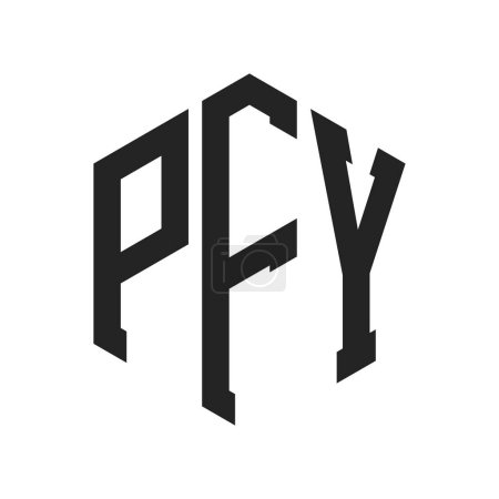 PFY Logo Design. Initial Letter PFY Monogram Logo using Hexagon shape