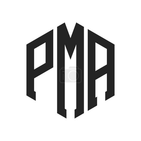 PMA Logo Design. Initial Letter PMA Monogram Logo using Hexagon shape