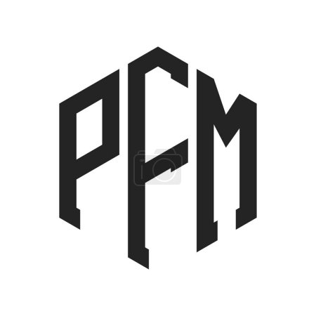 Téléchargez les illustrations : PFM Logo Design. Lettre initiale logo monogramme PFM en utilisant la forme hexagonale - en licence libre de droit