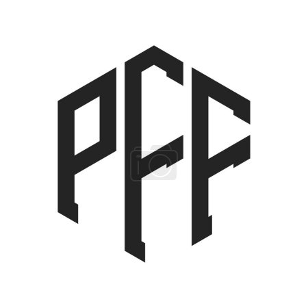 PFF Logo Design. Initial Letter PFF Monogram Logo using Hexagon shape