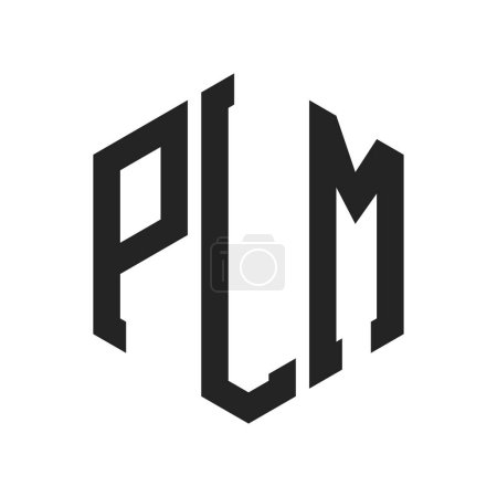 PLM Logo Design. Initial Letter PLM Monogram Logo mit Hexagon-Form