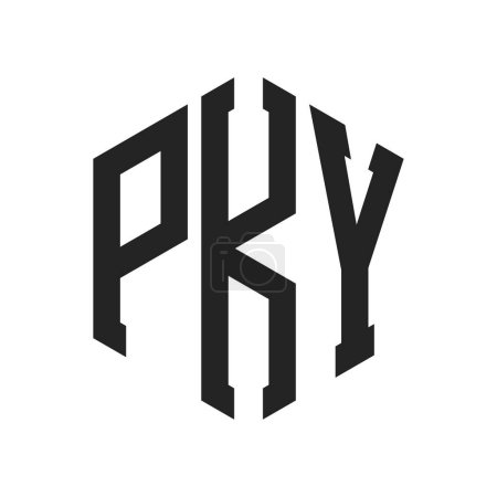 Diseño de Logo PKY. Letra inicial PKY Monogram Logo usando la forma del hexágono