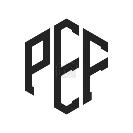 PEF Logo Design. Initial Letter PEF Monogram Logo using Hexagon shape