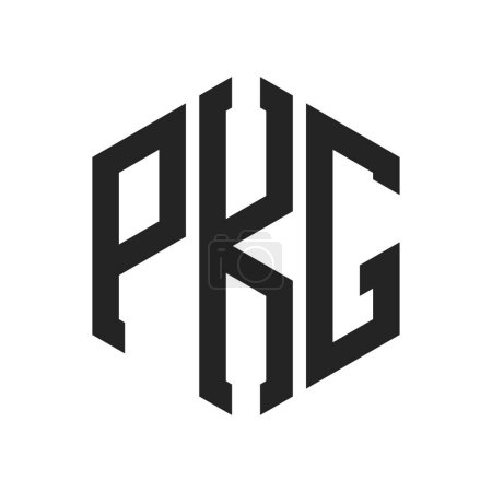 PKG Logo Design. Anfangsbuchstabe PKG Monogramm Logo mit Hexagon-Form