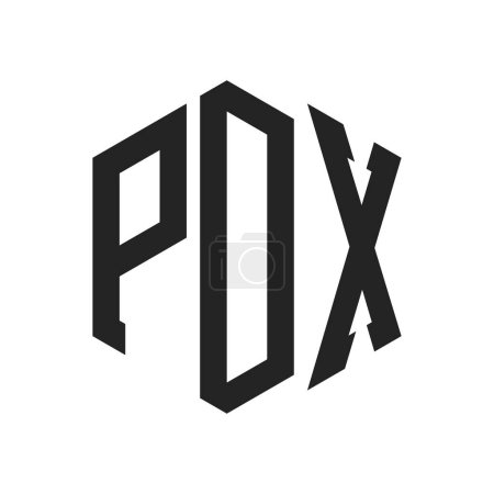 PDX Logo Design. Anfangsbuchstabe PDX Monogramm Logo mit Hexagon-Form