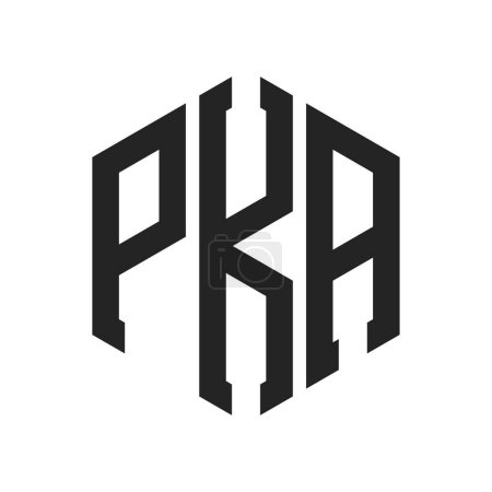 PKA Logo Design. Initial Letter PKA Monogram Logo using Hexagon shape