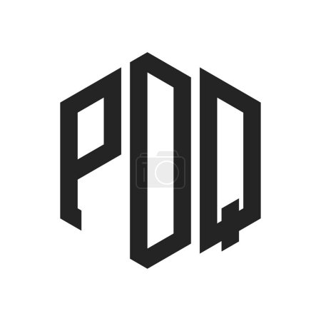 Conception de logo PDQ. Lettre initiale PDQ Monogram Logo en utilisant la forme hexagonale