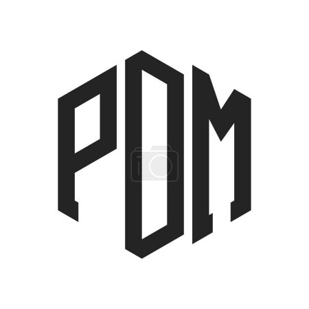 PDM Logo Design. Anfangsbuchstabe PDM-Monogramm-Logo mit Hexagon-Form