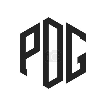 Ilustración de Diseño de Logo PDG. Logo inicial del monograma PDG de la letra usando la forma del hexágono - Imagen libre de derechos
