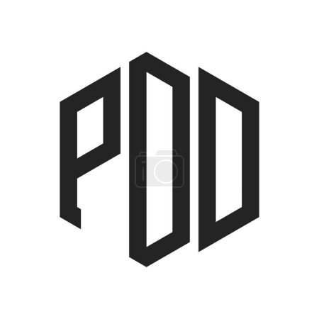 PDD Logo Design. Initial Letter PDD Monogram Logo mit Hexagon-Form