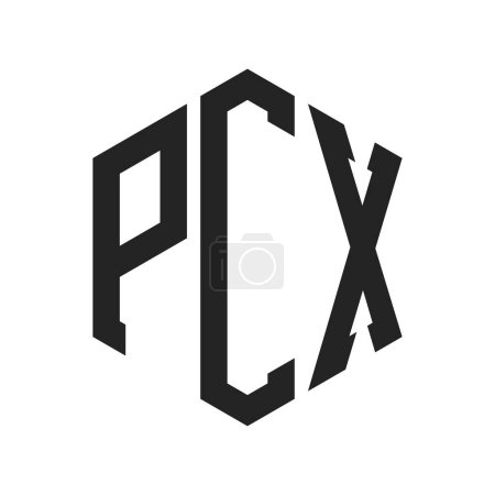 PCX Logo Design. Anfangsbuchstabe PCX Monogramm Logo mit Hexagon-Form