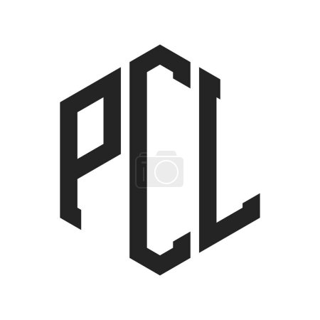 Diseño de Logo PCL. Logo inicial del monograma del PCL de la letra usando la forma del hexágono