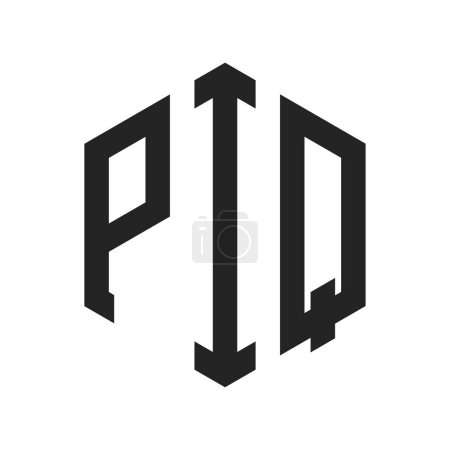 PIQ Logo Design. Initial Letter PIQ Monogram Logo mit Hexagon-Form
