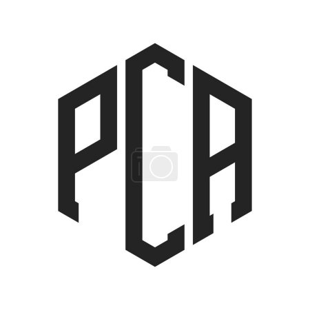 Conception de logo PCA. Lettre initiale logo monogramme PCA en utilisant la forme hexagonale