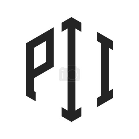 PII Logo Design. Initial Letter PII Monogram Logo using Hexagon shape