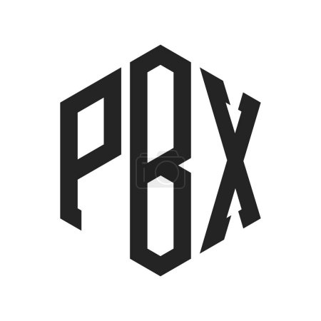 PBX Logo Design. Initial Letter PBX Monogram Logo using Hexagon shape