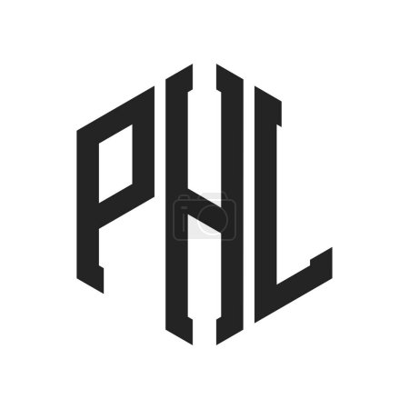 Conception de logo PHL. Lettre initiale PHL Monogram Logo utilisant la forme de l'hexagone