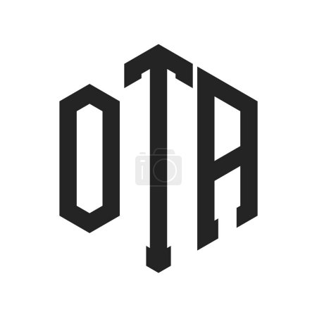 OTA Logo Design. Initial Letter OTA Monogram Logo using Hexagon shape