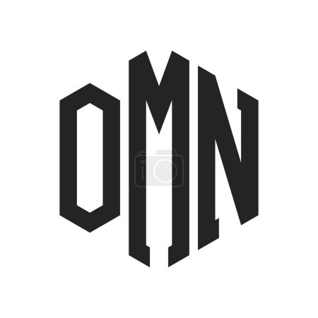 Conception de logo OMN. Lettre initiale OMN Monogram Logo utilisant la forme hexagonale