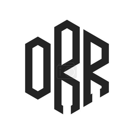 Ilustración de Diseño de Logo ORR. Logo inicial del monograma ORR de la letra usando la forma del hexágono - Imagen libre de derechos