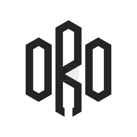 ORO Logo Design. Initial Letter ORO Monogram Logo using Hexagon shape
