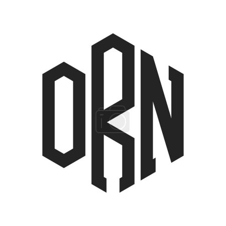 Conception de logo ORN. Lettre initiale ORN Monogram Logo utilisant la forme hexagonale