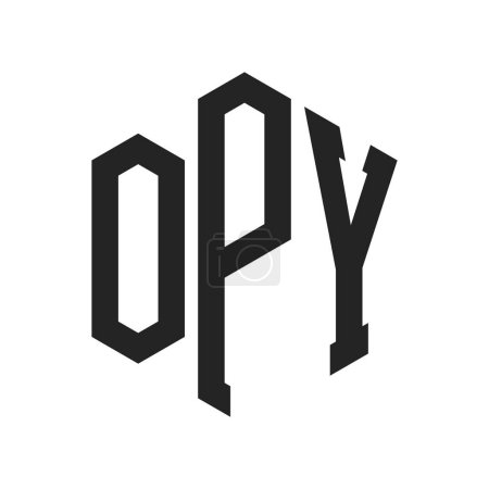 OPY Logo Design. Initial Letter OPY Monogram Logo using Hexagon shape