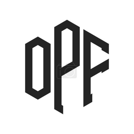 OPF Logo Design. Initial Letter OPF Monogram Logo using Hexagon shape