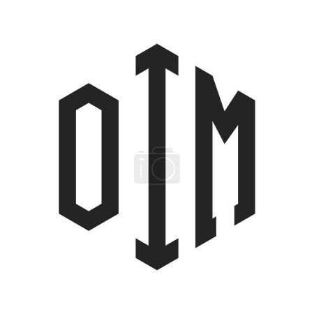 OIM Logo Design. Lettre initiale Logo monogramme OIM en forme d'hexagone