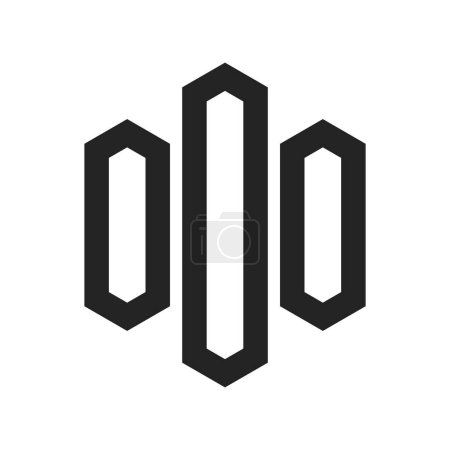 OOO Logo Design. Lettre initiale Logo Monogramme OOO en forme d'hexagone