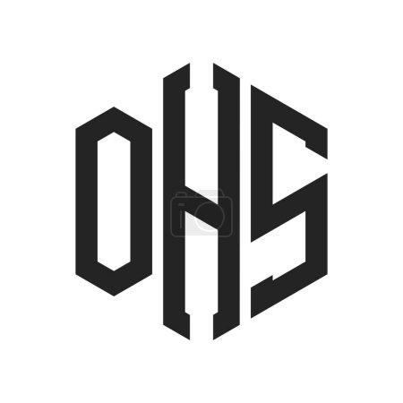 OHS Logo Design. Initial Letter OHS Monogram Logo using Hexagon shape