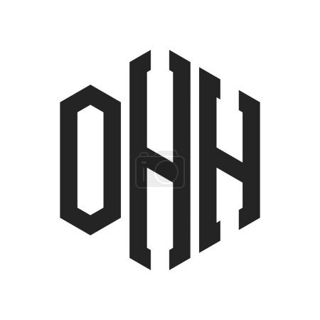 OHH Logo Design. Anfangsbuchstabe OHH Monogramm Logo mit Hexagon-Form