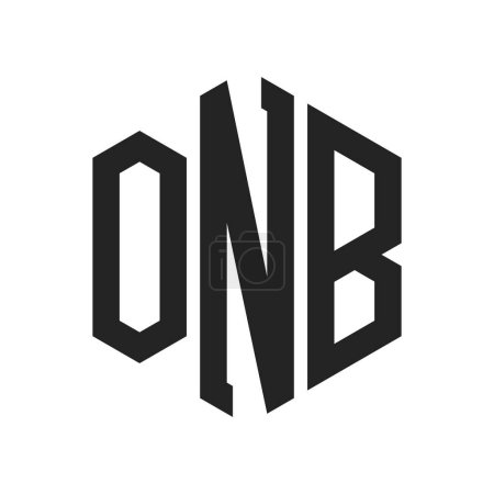 Illustration for ONB Logo Design. Initial Letter ONB Monogram Logo using Hexagon shape - Royalty Free Image