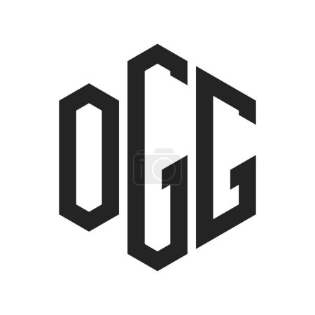 Diseño de Logo OGG. Logotipo inicial del monograma de la letra OGG usando forma del hexágono