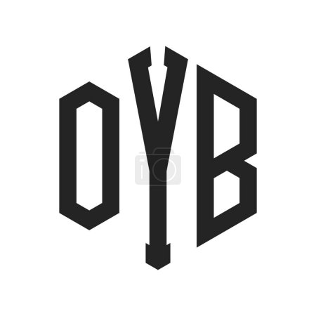 Illustration for OYB Logo Design. Initial Letter OYB Monogram Logo using Hexagon shape - Royalty Free Image
