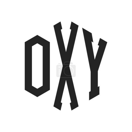 Ilustración de Diseño de Logo OXY. Letra inicial OXY Monogram Logo usando la forma del hexágono - Imagen libre de derechos